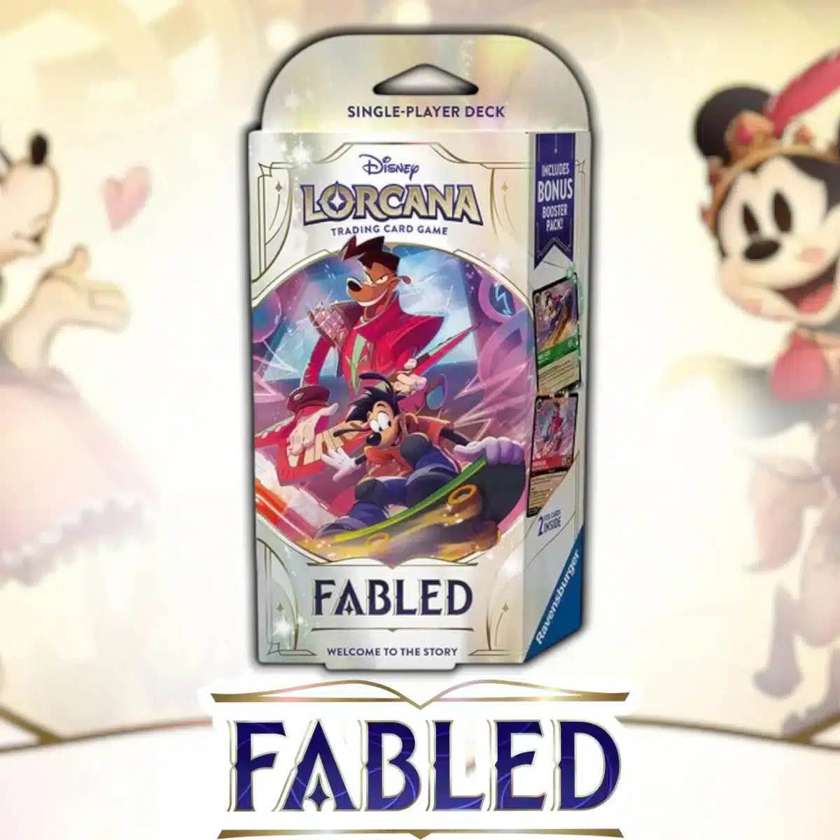 2Lorcana Fabled Deck-Photoroom Fabled - Starter Deck A Max Goof y Powerline/Emerald & Ruby - Imagen 1