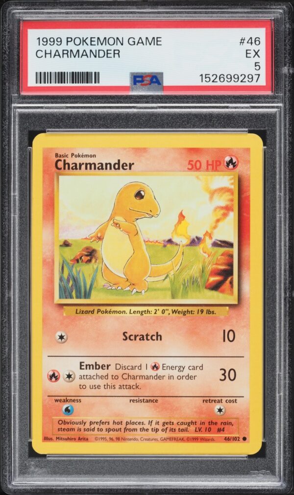 1999 Pokemon Base Set Charmander #46 PSA 5 EX