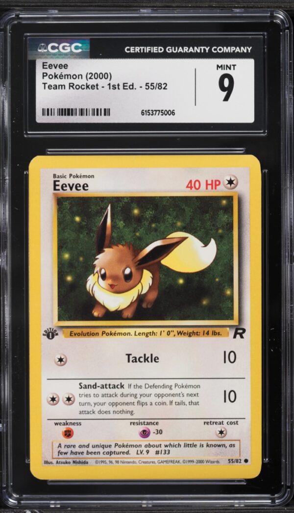 2000 Pokemon Team Rocket 1st Edition Eevee #55 CGC 9 MINT